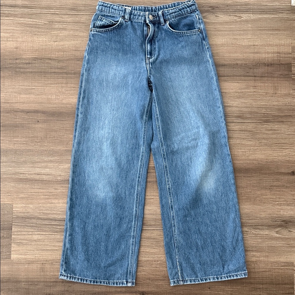Zara Kids Light Blue Wide-Leg Denim Jeans